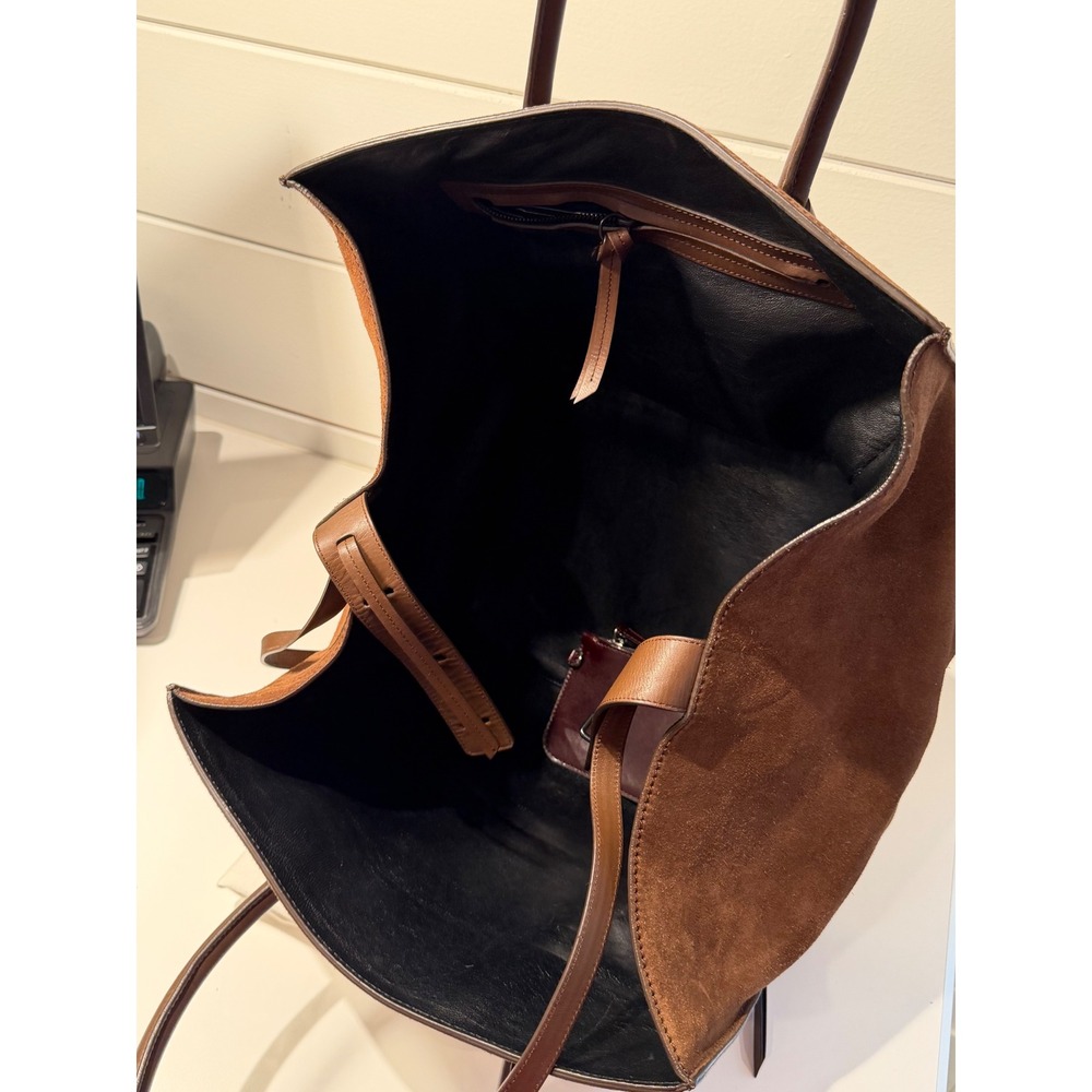 Celine Phantom Luggage Tote Bag Brown Suede Leather Large Handbag - Picture 8 of 11